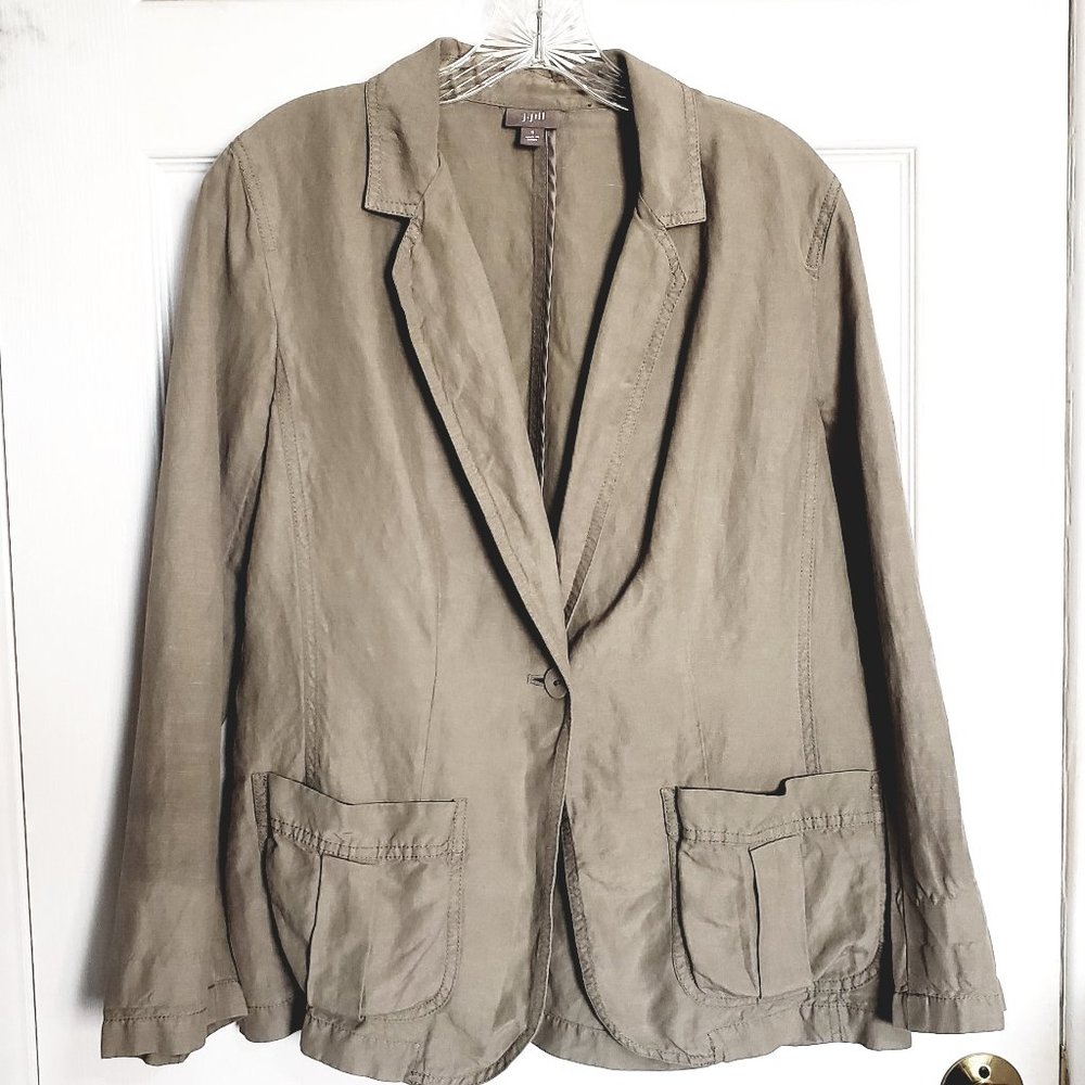 J. Jill Silk and Linen Safari Boho Blazer, S